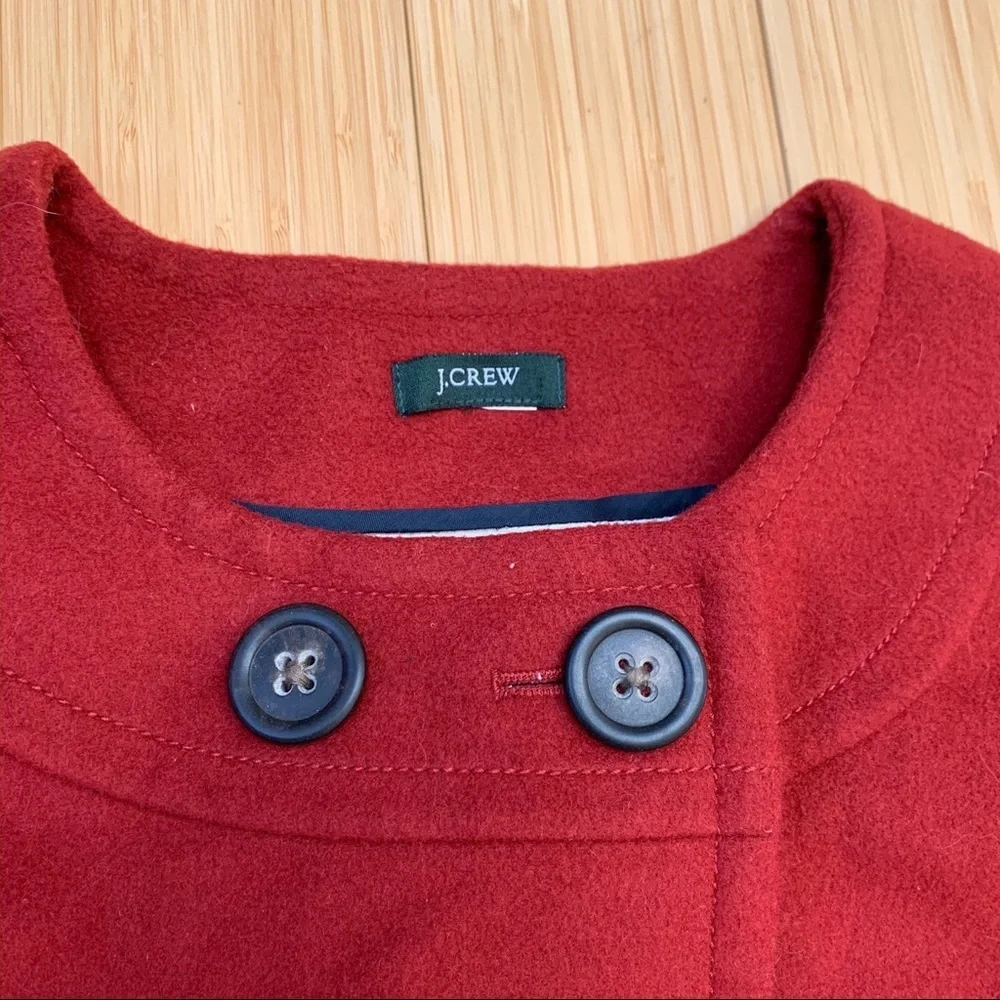 J. Crew Orange/Red Buttons Jacket, S. - Picture 3 of 7